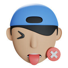 no taste 3d icon illustration