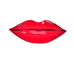Super red lip vector plus light reflection, suitable for design