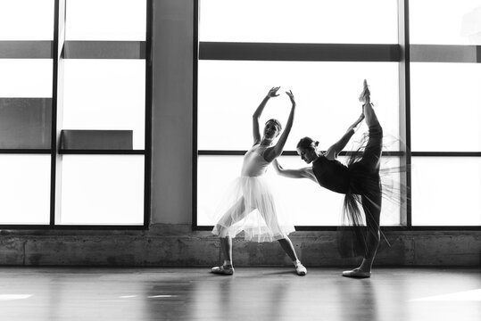 Two ballerinas posing