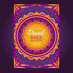 Diwali sale flyer vector template