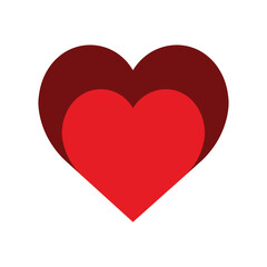 Two hearts icon. Flat style with white background.