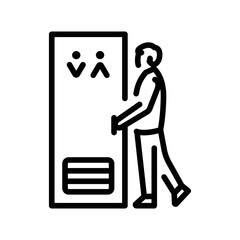 Going to toilet line icon. Routine.