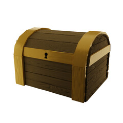 3d illustration treasure chest icon with game theme