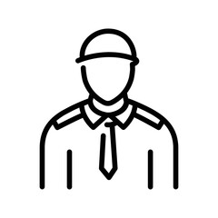 Security guard olor line icon. Pictogram for web page