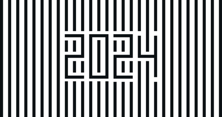 Happy new year 2024 vector background. Cover of card for 2024.