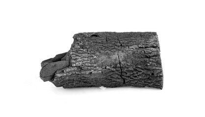  charcoal or hard wood charcoal isolated on white background