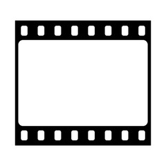 Movie frame vector icon, black and white cimena emblem.