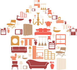 Flat design concepts home appliances icons,