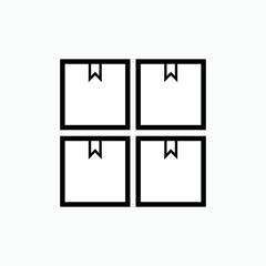 Package Stack Icons. Shipping and Storage Preparation Symbol - Vector.