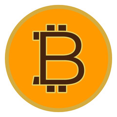 a simple bitcoin coin vector suitable for being a design asset 