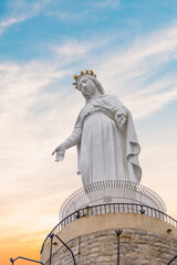 Beautiful view of Virgin Mary Harissa Lady of Lebanon at Mount Harisa, Lebanon