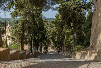Calvary stairs leading to the Sanctuary of Sant Salvador