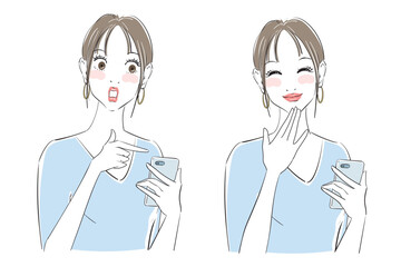 きれいな女性の表情2パターン