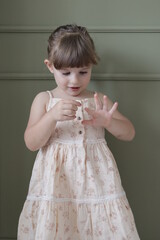 portrait of a little child in a dress in ruse bulgaria 