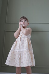 portrait of a little child in a dress in ruse bulgaria 