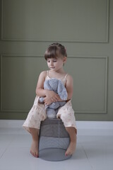 portrait of a little child in a dress in ruse bulgaria 