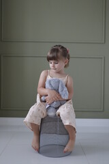portrait of a little child in a dress in ruse bulgaria 