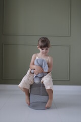 portrait of a little child in a dress in ruse bulgaria 