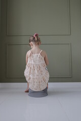 portrait of a little child in a dress in ruse bulgaria 