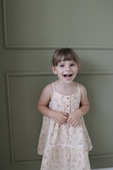 portrait of a little child in a dress in ruse bulgaria 