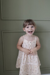 portrait of a little child in a dress in ruse bulgaria 