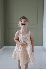 portrait of a little child in a dress in ruse bulgaria 