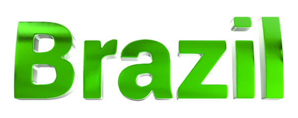 Brazil week 3d label render with elements for independece day