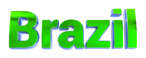 Brazil week 3d label render with elements for independece day