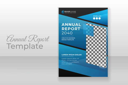 Modern business annual report cover layout template with creative shape concept