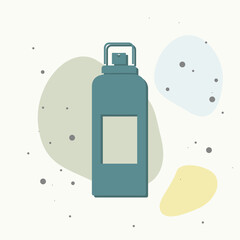Spray icon on multicolored background.
