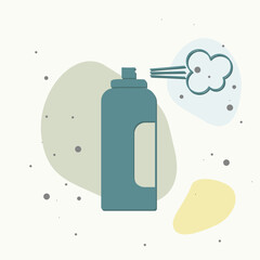 Spray icon on multicolored background.