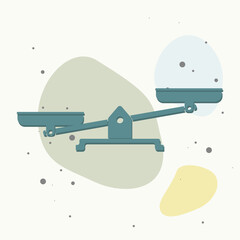 Vector scales icon on multicolored background.