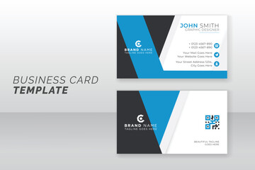 Creative corporate blue business card design