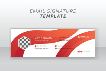 Creative commercial easy email signature template organic shape design
