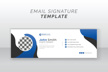 Creative commercial easy email signature template organic shape design