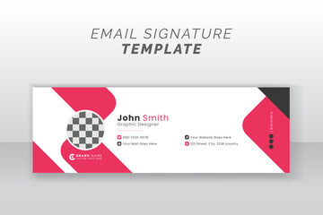 Creative corporate easy email signature footer layout rectangle shape design
