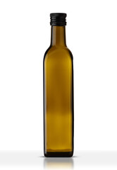glass bottle of linseed oil