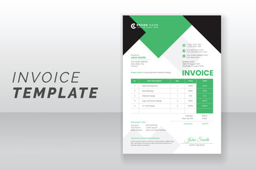 Modern abstract invoice template design