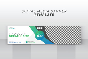 Real estate dream house social media linkedin web banner design
