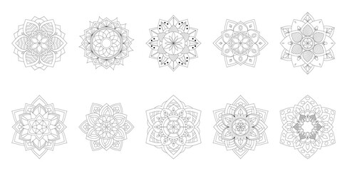 Circular Mandala for Coloring page template v14