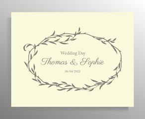 Obraz na płótnie Canvas Vintage wedding invitation design. Vector template for card, poster.