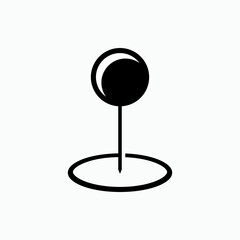 Pin Icon. Pointer Symbol, Marker Sign - Vector.