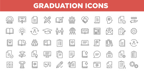 Fototapeta na wymiar Graduation Icons