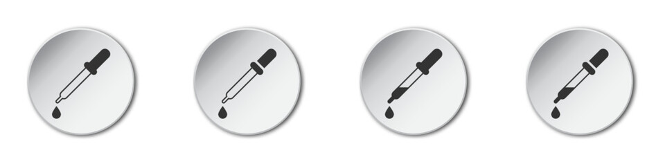 Dropper icons set. Flat vector illustration.