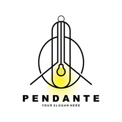 Home Decoration Hanging Lamp Logo, Home Furniture Design Vector