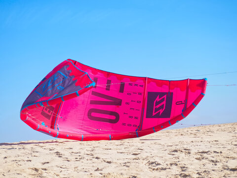 Noth kiteboarding kite surfing umbrella with beach background