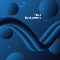 Fluid gradient background. object blue to black gradient. background blue to black gradient. circle line, dot.