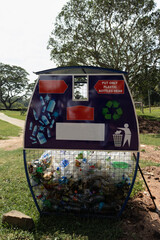 Go Green. Lets keep our environment clean. PET plastic recycling going on in Sri Lanka. Recycling plastic to clothes.
