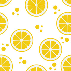 Lemon slice seamless pattern abstract background