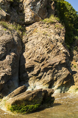 rocky seashore and water